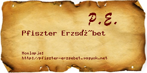Pfiszter Erzsébet névjegykártya