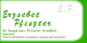 erzsebet pfiszter business card